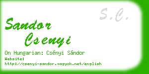 sandor csenyi business card